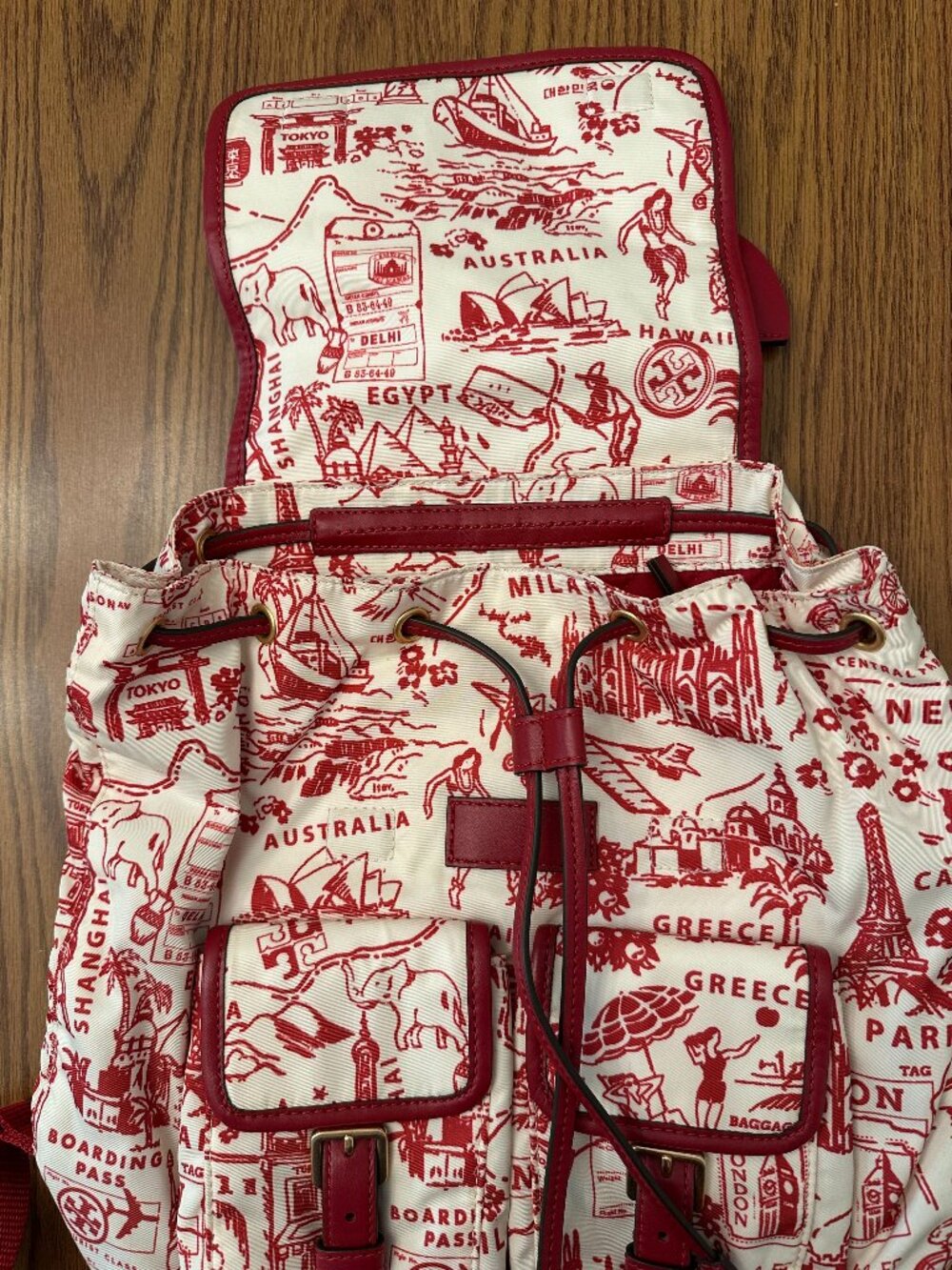Tory Burch Printed Flap Backpack - Picture 2 of 7